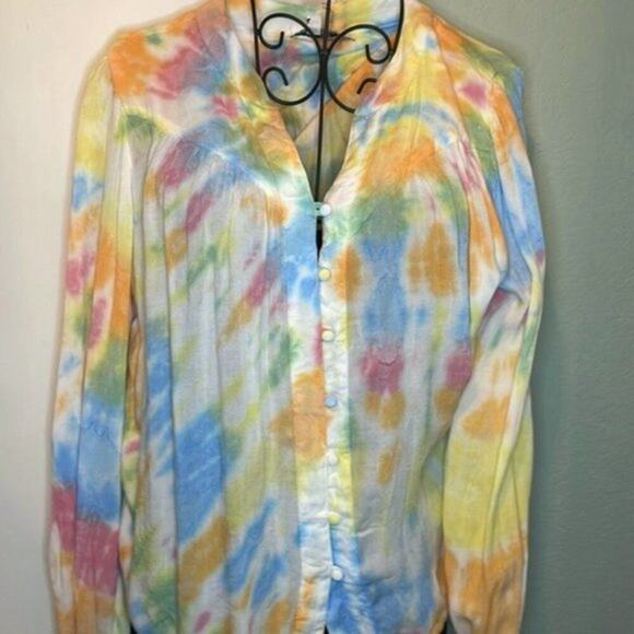 Young Fabulous and Broke tie dye Blouse multi colored M - Picture 1 of 4